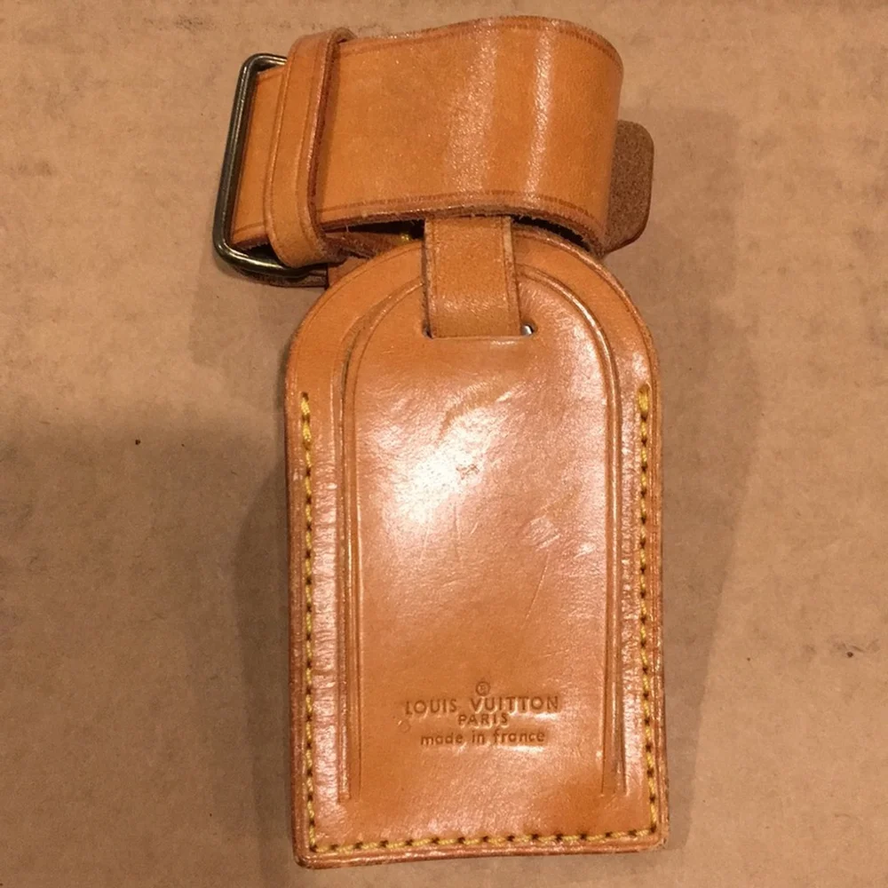 M LOUIS VUITTON LV Luggage Tag & LV Poignet - One Set Vachetta Leather